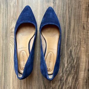 Corso Como Navy Suede Loafers